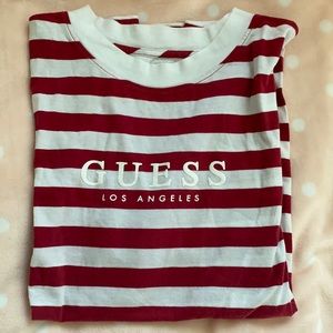 men’s small guess red shirt